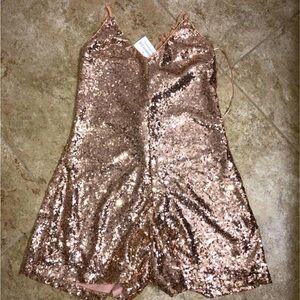 Windsor Blush Pink Sequin Romper Dress